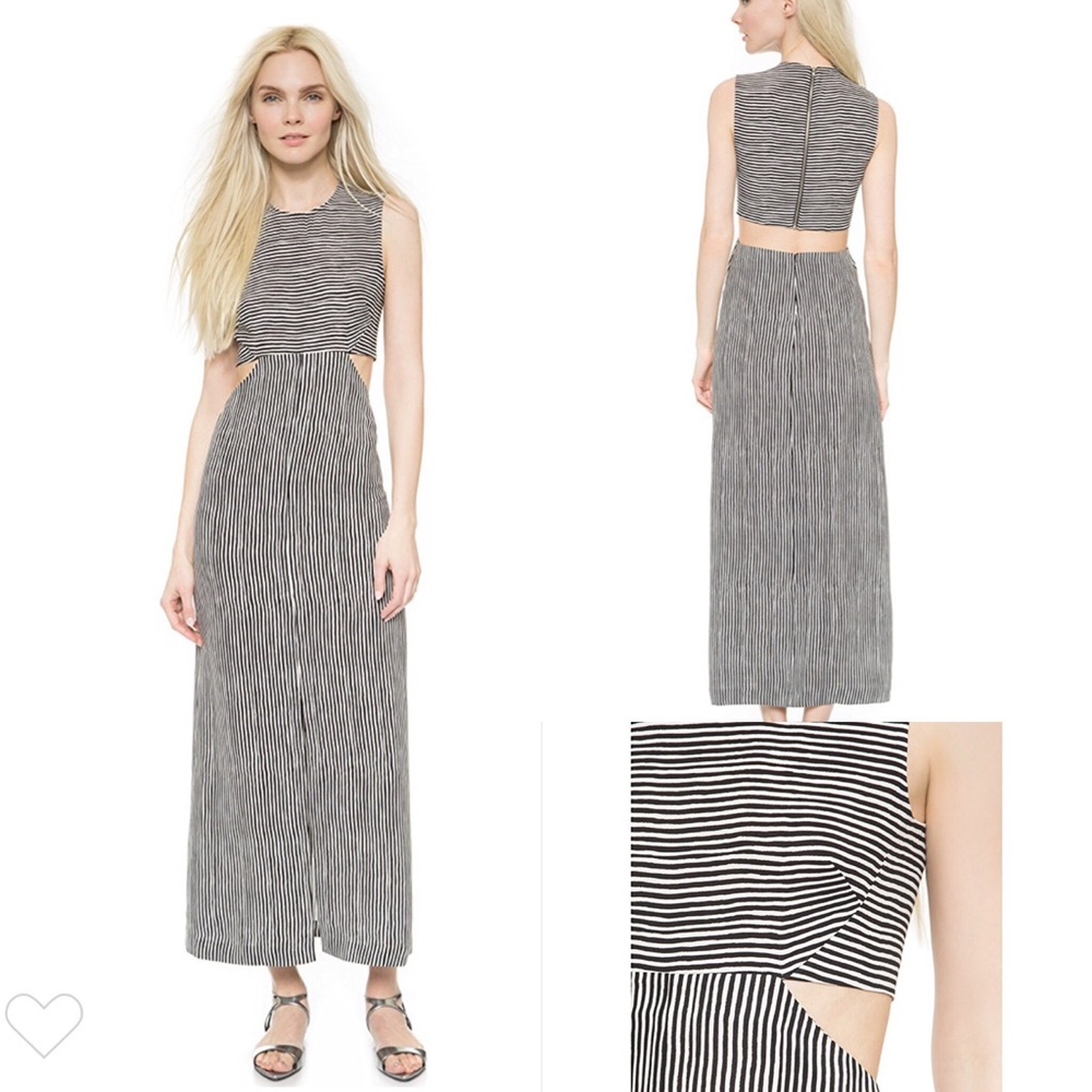 A.L.C “Loretta” Stripe cutout dress
